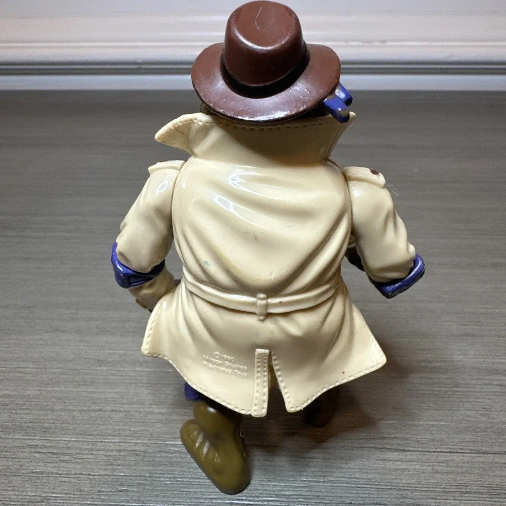 Vintage 1990 TMNT Donatello In Disguise Action Figure Trench‎ Coat Playmates